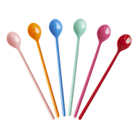 Set of 6 Long Handled Melamine Spoons Choose Happy Rice DK